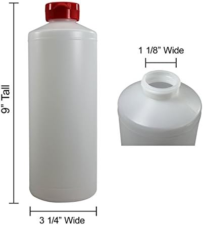 Pinnacle Mercantile Plástico Condimento Garrafas Distribuindo com Tampa Vermelha de Top Top de Ar Grande 32 oz Conjunto vazio de 96