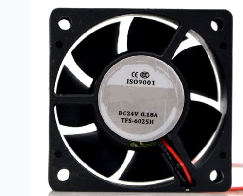 Fan de 6cm 24V, para 6025 TFS-6025H 24V 0,18A 60x60x25mm Fan de resfriamento de 2 fios