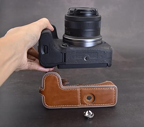 Muziri Kinokoo EOS R10 Caso de proteção PU Couro - Compatível para Canon EOS R10 Câmera Mirrorless - Caixa meio inferior com