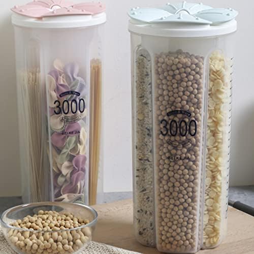 recipiente de armazenamento de alimentos de cozinha hermética AUONS, distribuidores de cereais seco de plástico seco de plástico