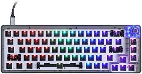 A caixa de junção programável GK68 RGB Hot-Swappable pode ser substituída pelo kit de teclado mecânico DIY, suporta Akko, Cherry