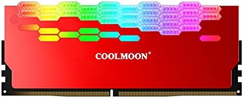 Conectores vermelho/cinza dc 5V Coolmoon RA -2 RAM RAM STENDER RESCEDOR ARGB espalhador de calor colorido para ventiladores de computador e acessórios de refrigeração -
