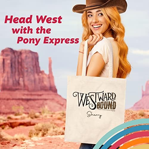 Padrão POP - Bacha personalizada para o oeste - Bag de tela gráfica - USPS Pony Express Carry -All - Ótimo para presentear