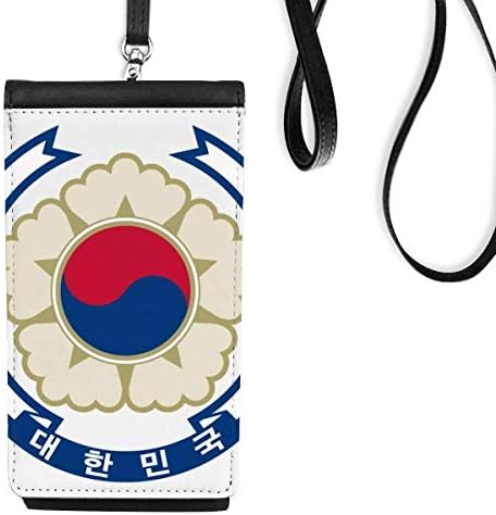 Coreia nacional emblema de emblema country carteira de carteira pendurada bolsa móvel bolso preto