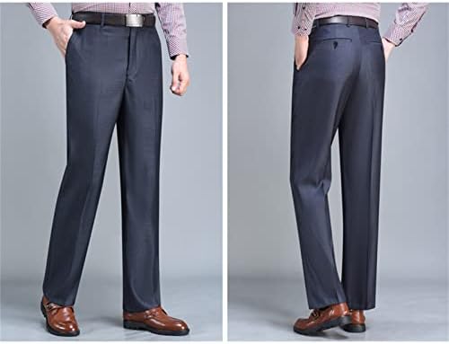 Calça de cintura alta básica da cintura masculina FIT FIT CONFORTO CONFIZADO CHAKI PONTES LUZ Business Business Solid Cor