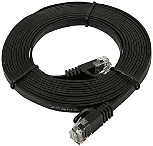 MONOPRICE CAT5E Ethernet Patch Cabo - 10 pés - preto | Cordamento de Internet em rede - RJ45, plano, encalhado,