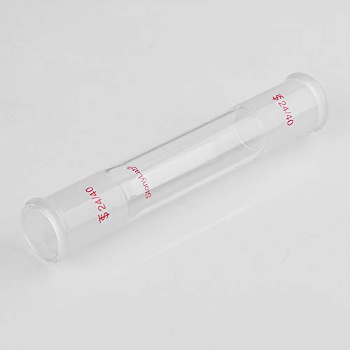 Adaptador de conexão reto de vidro STONYLAB, vidro borossilicato 90mm entre duas juntas de cone sideropate