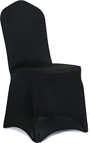 Obstal 100pcs Black Spandex Dining Room Chairs Chaves para sala de estar - Corpo de cadeira universal Protetor para casamento, banquete e festa