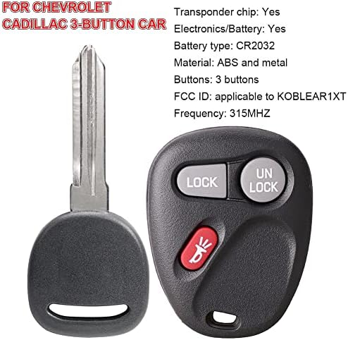 Substituição de controle remoto de entrada sem chave para 2001 2002 Chevy S10 Avalanche Silverado Suburbano Tahoe Yukon/GMC