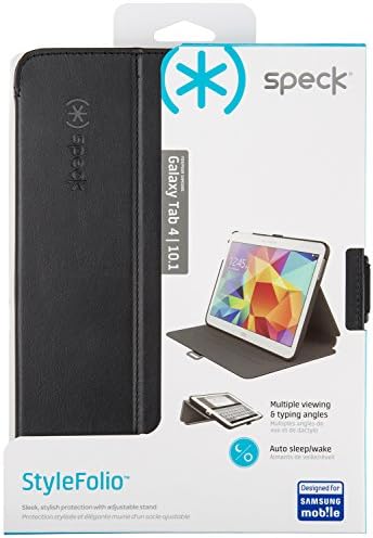 Speck Products Style Folio Case e Stand for Samsung Galaxy Tab 4 10.1, preto/ardósia cinza