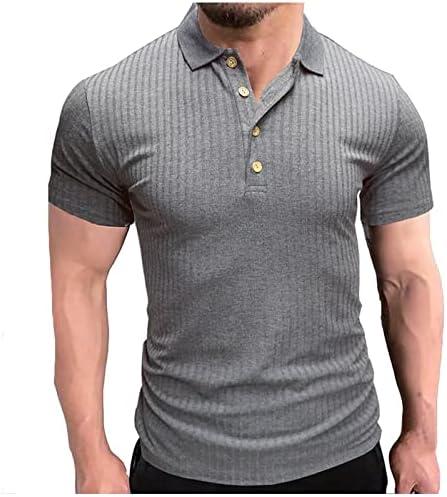 Botão de camisa de polos masculina Henley camisas de manga curta Trecer camise