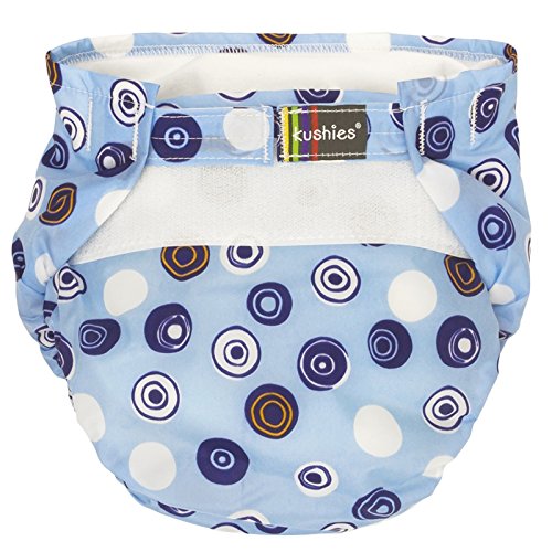 Kushies Boy imprime círculos malucos fraldas únicas, azul, criança