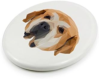 Mastim espanhol, placa de cerâmica de lápide com uma imagem de um cachorro, geométrico