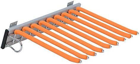 Yykj calças cabides rack - liga de alumínio - empurrar e puxar - carregamento lateral - multifuncional - estrutura de linha única