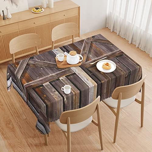 Toca de mesa de padrão rústico, 60x84 polegadas, toalha de mesa reutilizável resistente a rugas à prova d'água, para camping