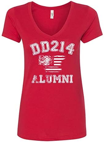 DD214 Alumni American American Flag Women's Camiseta V Veterana Militar