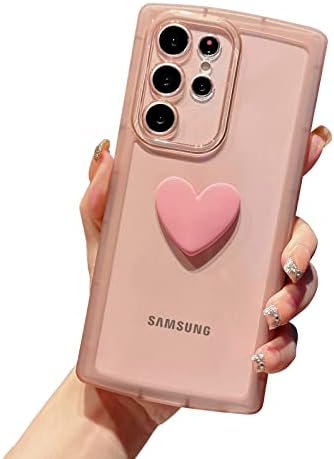 Xayah Compatível com Samsung Galaxy S22 Ultra Phone Case Mulheres CARTO 3D AMOR CARRO DE CAPAÇÃO DE CAPAIS Câmera Proteção de lente