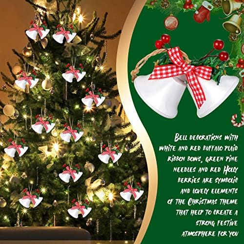 20 PCS Sinos de Natal Sinos de árvore de Natal pingentes de metal vintage penduram ornamentos de sino rústico para a árvore de natal
