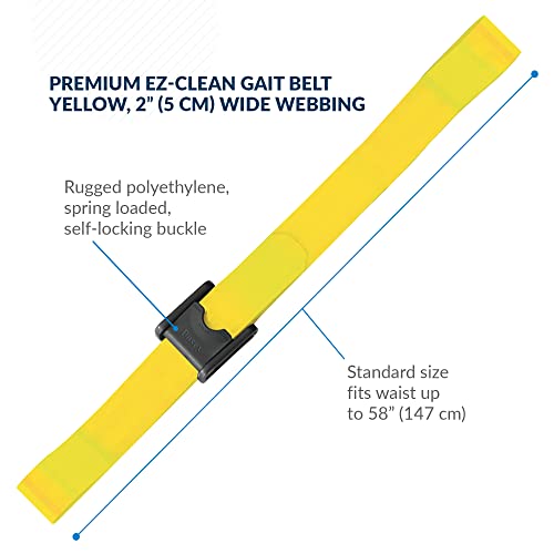 Tidi Posey Premium EZ Limpo cinto de marcha com fivela com mola, amarelo, 60 ”-cinto de caminhada e cinto de marcha a pacientes-qty. 1 - Suprimentos médicos para enfermeiros, fisioterapia e atendimento domiciliar