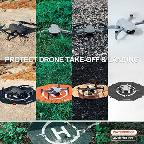Startrc Drone Landing Pad, cores duplas e lados à prova d'água de 20 polegadas Helipad para DJI Mini 2 SE, Mini 3 Pro, Mavic Air 2s,