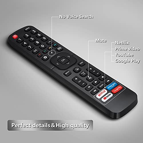 Controle de substituição EN2A27 para hisens-smart-TV-Remote, com Netflix, Prime Video, YouTube, Google Play Buttons