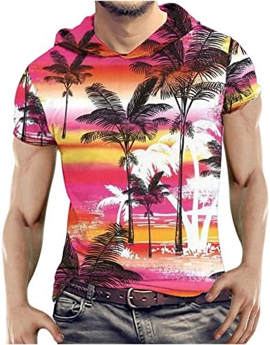 Camiseta havaiana Camiseta masculina de manga curta 3D Estamada tropical Tops camisetas Tee Camisetas 2023 Moda Athletic Hoodies
