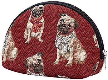 Signare tapeçaria bolsa de maquiagem de higieness para mulheres com design de cães pug