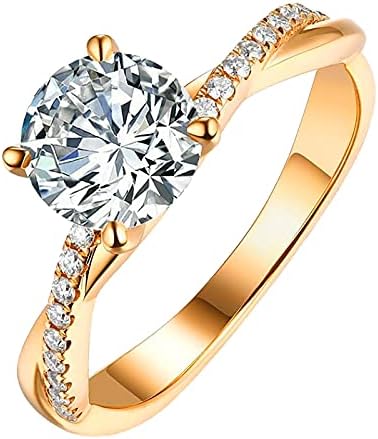 Mulheres prometem anel mulheres brancas strass ringos de casamento jóias simples simuladas diamantes anel de noivado de diamante