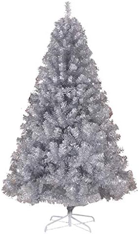 Zmdza Artificial Silver Tinsel Christmas Tree Decoration, árvore de decoração de natal apagada com metal sólido dobrável verde-parto
