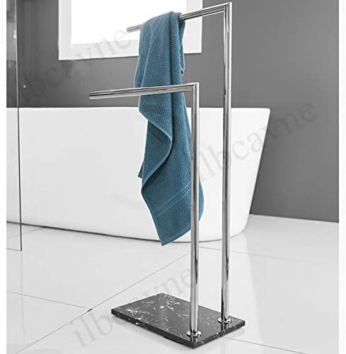 WXXGY Standing Towel Rack Rack Towel Stand com base ponderada com base dupla de toalha de aço inoxidável/preto