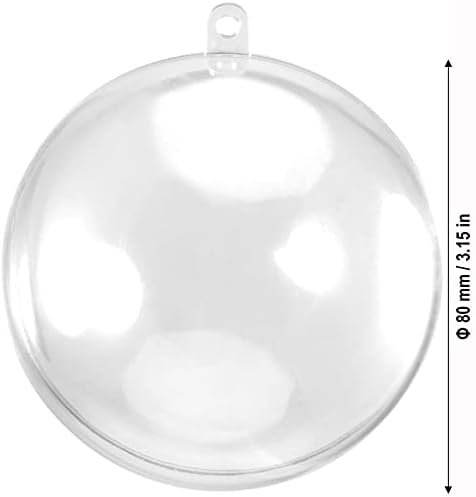 Manchap 40 PCs 80mm Bolas de ornamento transparente, bolas de plástico preenchidos, bolas de decoração de Natal transparentes