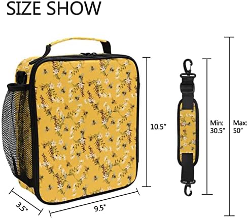ZZXXB Spring Bee Floral Isoll Isolle Bag Box Reutilable Térmico Saco de Cooler Tote ao ar livre Picnic Bag com alça