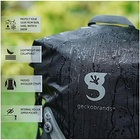 Geckobrands Backpack leve à prova d'água 30l, cinza/preto - mochila d'água para caminhadas e atividades de água clara