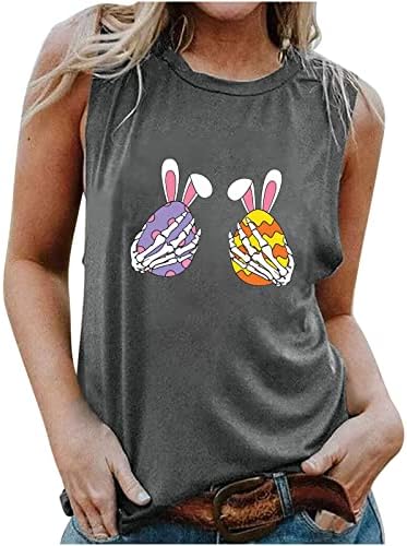 Camisas de Páscoa para mulheres Bunny Eggs Tampa de camiseta gráfica Tampa para meninas adolescentes Pullover de colete
