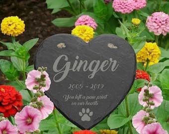 Decoração personalizada da casas de parede de madeira de madeira Retro Heart Pet Memorial Grave Marcador Cão da placa
