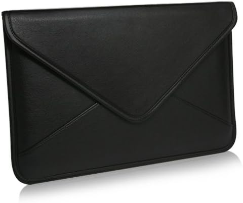 Caixa de ondas de caixa compatível com Lenovo 100E - Bolsa mensageira de couro de elite, design de envelope de capa de couro sintético para Lenovo 100E - Jet Black