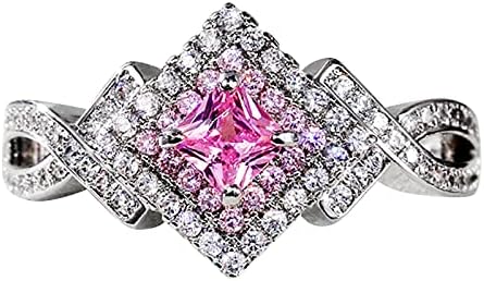 Anel jóias do zircão feminino Presente rosa Creative Diamond Ring vintage anéis femininos
