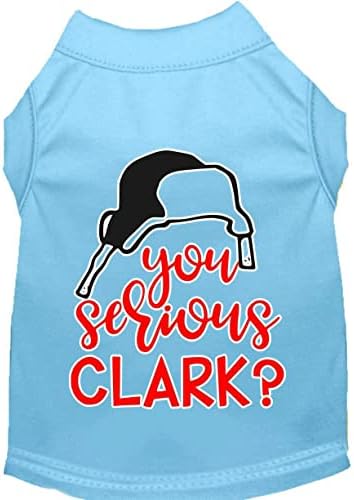Você está sério Clark? Camisa de cão impressão de tela Med azul