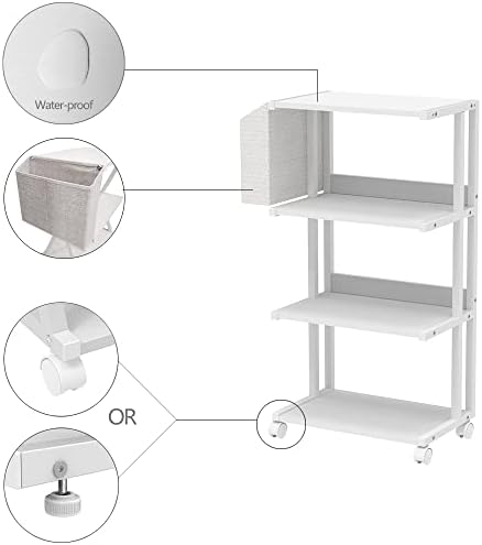 VEDECASA 4 TIER PRÉTRA DE MODADO STAND COM RODOS ROLAMENTO MODERNAIS INDUSTRIAL ESPAÇO ESPAÇO DE ESPAÇO DE ESPAÇÃO MODERNA