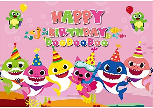 Cenário de tubarão para bebês Funton, suprimentos de festa de tubarão para bebês, decorações de aniversário de tubarão para