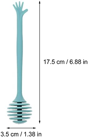 Hemoton 4pcs Mel Dipper Spoon Drizzle Stick Honey Mistura de agitador DIP DIP Spiral Server Kitchen Tool Blue Blue
