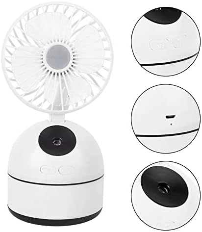Smljlq Mini Desktop Fan Fan Electric Fan USB Recarregável Ventilador de umidificante para Dormitório Cooler de ar do escritório