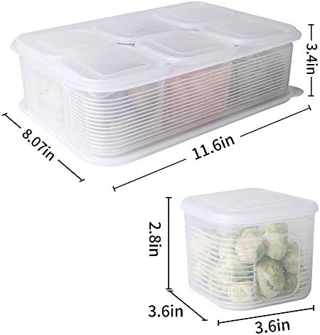 Recipientes de armazenamento de alimentos com tampas herméticas e plásticas reutilizáveis ​​Produzir lixo de armazenamento