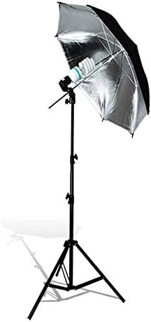 Limostudio 33 polegadas de diâmetro de dupla camada preto/prata Umbrella iluminação refletor para contraste, luz