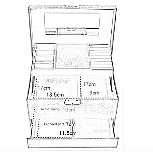 Caixa de jóias xjjzs Organizador de caixa de jóias espelhadas de alta capacidade com alça, caixa de armazenamento
