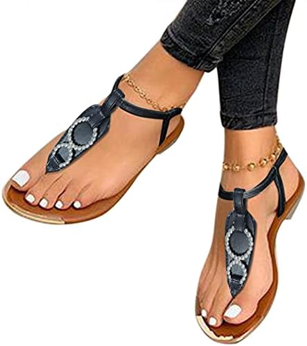 Sandálias de flop masbird flop para mulheres, sandálias de cristal de verão feminino chinelos de chinelos casuais na praia sandália romana de praia