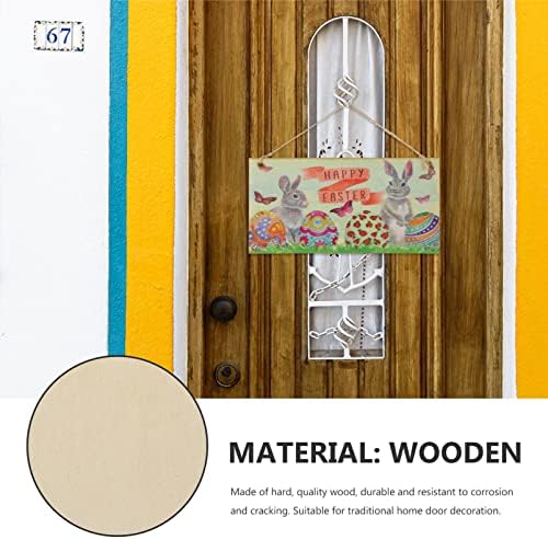 Aboofan Páscoa de madeira pendurada decoração de páscoa coelhinha placa de porta de porta para a decoração da casa da parede
