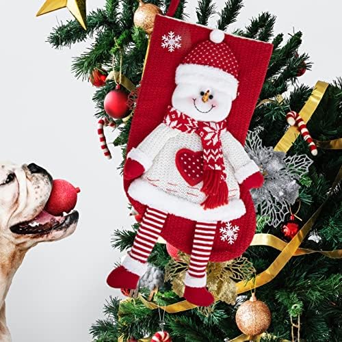 Besportble Tree personalizada Presente Presente de floco de neve Mantle de malha bordado Candy Christmas Ornamento de penduramento Favorias