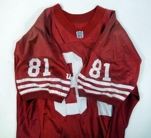 San Francisco 49ers 81 Jogo emitido Red Jersey 50 DP30202 - Jerseys de Jerseys usados ​​na NFL não assinada