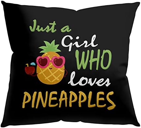 Apenas uma garota que adora abacaxi capa de abacaxi de abacaxi de verão, capa de 18 x 18 polegadas, presentes engraçados
